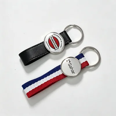 Factory Direct Custom Epoxy Round Metal Tag Keychain Laser Engraving for Corporate Promo Durable Branded Gift Item