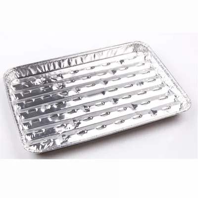 Outdoor Picnic Camping Barbecue Tools-Food Grade Disposable Aluminum Foil Drip Tray Hot Food BBQ Grill Pan for Baking