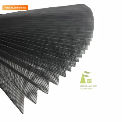 JINDI 18x16 Mesh Black Pleated Mesh Folding Screen Door Folding Pleated Window Insect Screens