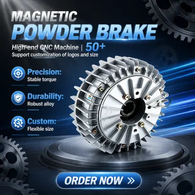 Hysteresis Magnetic Powder Brake Hollow Shaft 6-400Nm - Wear-Free High Precision Torque Adjustment for Slitting Machines