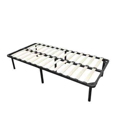 Adjustable Metal Bed Frame with Wooden Slats Heavy Duty Design for School & Bedroom Use Custom OEM Manufacturing