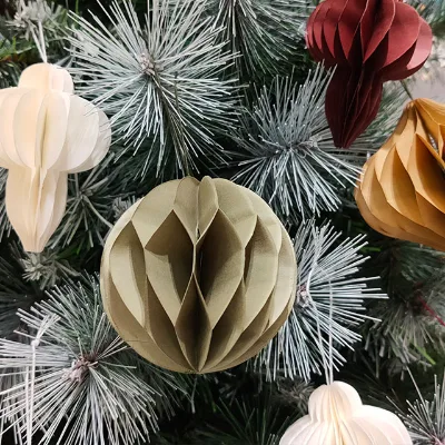 Paper Ornament Round Hanging Decoration Christmas Wall Stickers Die Cutting Craft Decor