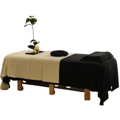 Cream White Warm and Comfortable Ultra-soft 100% Polyester Polar Fleece Massage Table Blanket Facial Bed Cover
