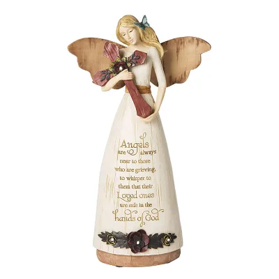 Polyresin Angel Figurines Sympathy Angel Figurine, 9-Inch