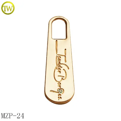 Custom logo Design Zipper Head Black Metal Zip Pulls for Computer Bags