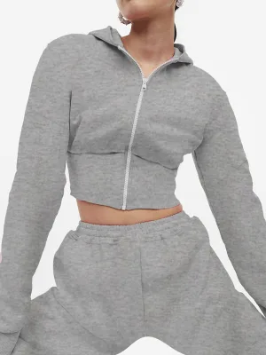Streetwear Cotton Zipper Hoodie Women Manufacturer High Quality Cropped Zip up Hoodies for Women