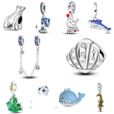 Cute Beautiful Dolphin Charms for Keychain Making Popular Fashion Whale Pendant Beads for Bracelet Necklace Chain