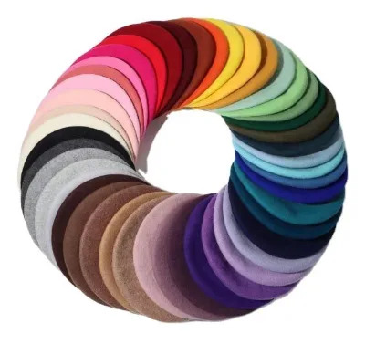 High Quality Wholesale Felt Wool Embroidered Hats Stylish Solid Color Premium Sense Children's Flat Berets