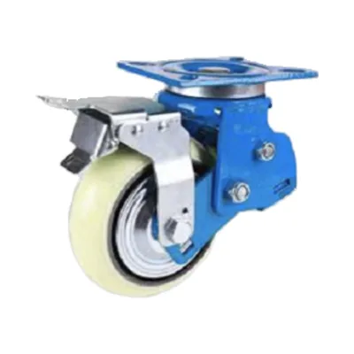 Heavy-Duty Caster Wheels with Spring Damping Shock-Absorbing Swivel Brake Type Fix Type