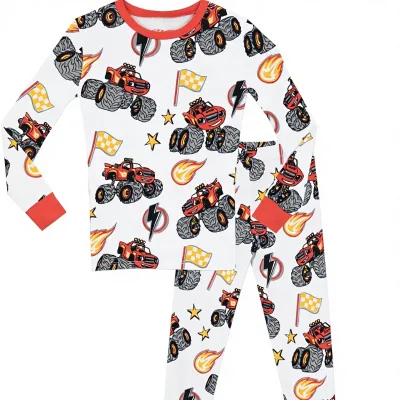 Blaze and the Monster Machines Printed 100% Cotton Soft Long Sleeve Pyjamas for Boys | Monstertruck Pattern | Machine Washable