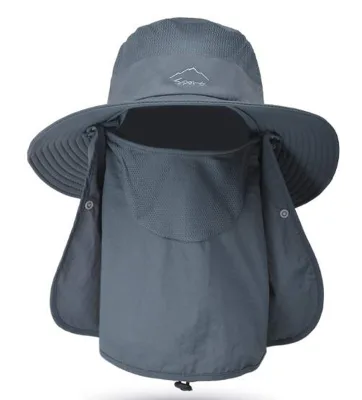 Custom Fishing Sun Hat for Men Women Outdoor UV Sun Protection Summer Wide Brim Sun Fishing Hat with Face Cover and Neck Flap
