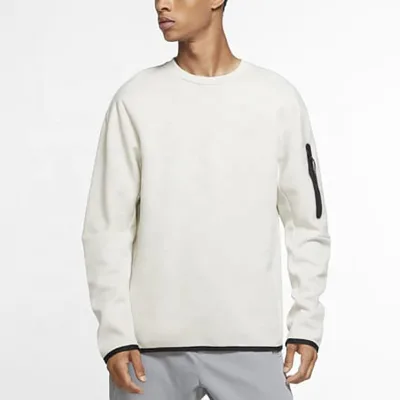 Sports Wear Pullover Cotton & Spandex Custom Printing Crewneck Hoodies Sweatshirts With Arm Zipper