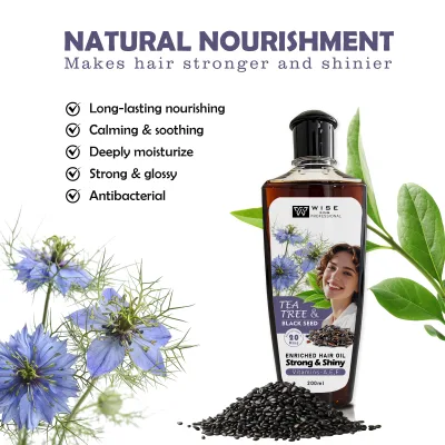 Best Selling Black Seed Hair Oil 200ML Hair Serum with Herbal for Frizzy Hair Shiny Silky Non Greasy and Antibacterial Salon Use