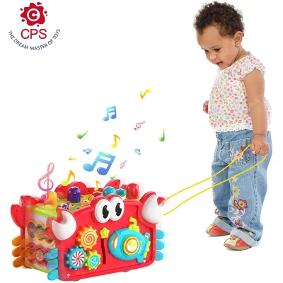 12 in 1Montessori Musical Toy with Lights Hammering Pounding Toys Activity Crab Cube Learning Developmental Toys