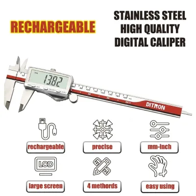 USB C Rechargeable Digital Vernier Caliper for Precise Industrial Measurements 0 01mm Accuracy with Stainless Steel Body