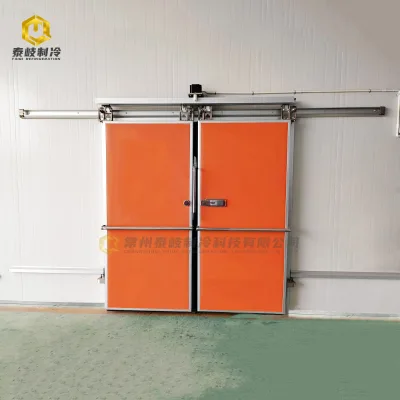 Taiqi Electric Double-Opening Sliding Door Color Steel Remote Controlled for Easy Installation Operation for Cold Room Storage