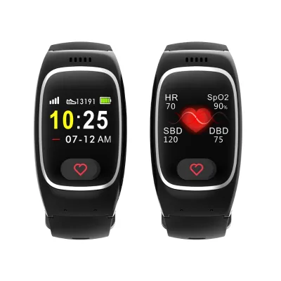 4G GPS Elderly Care Bracelet with Heart Rate Monitor Free App Waterproof Remote WiFi Features for GSM Plastic Rubber Material