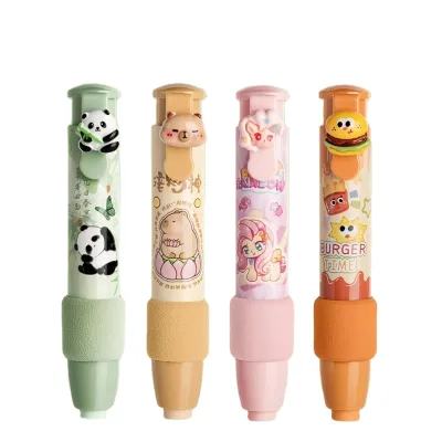 1pcs Cartoon Animal Capybara Panda Press Eraser Multi Purpose Pencil Stationery Wipe Clean Without Leaving Any Marks