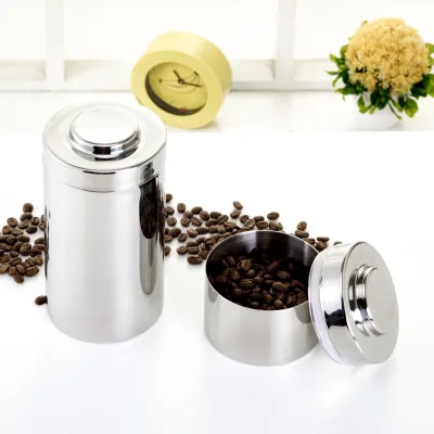 Stainless Steel Tea Coffee Sugar Canisters Coffee Bean Storage Coffee Canister