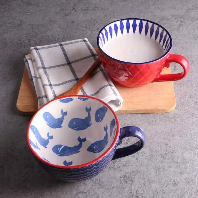High Quality Milkcup Breakfast Cup Creative Ceramic Personality Ceramic Dessert Cup Hand-painted Match Mug Cute
