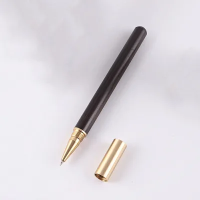 Business Creative Gift Custom LOGO Brass Rosewood Ebony Creative Wooden Neutral Signature Pen