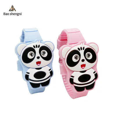 2022 Hot Sale Products Panda Shape Kids Led Watch Cartoon Children's Digital Watch Soft Silicone Watch Does Not Hurt the Skin