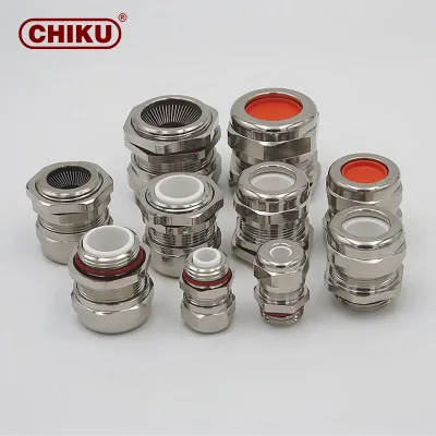 Brass Nickel Plated Cable Gland IP68 CE UL ATEX Explosion Proof Metal Cable Gland for Hazardous Area Industrial Cabinet