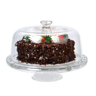 High Quality Arabic Style Luxury Clear Crystal Glass Cake Dessert Plate for Household and Wedding and Outdoor Party