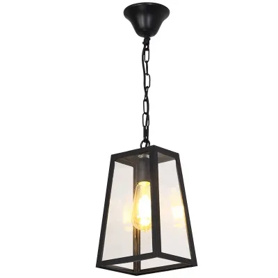 Minimally Black Modern Outdoor Hanging Light Villa Balcony Corridor Glass E27modern Garden Outdoor Hanging Light