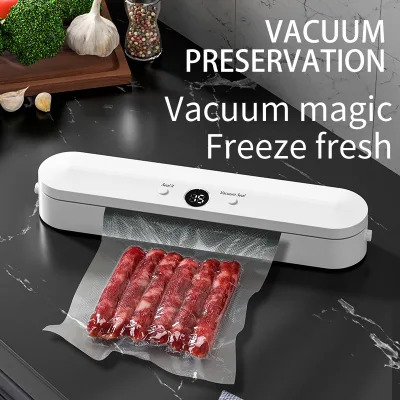 120W Powerful 60KPa Compact Food Saver Preservation Sealing Machine Automatic Food Vacuum Sealer Machine for Household