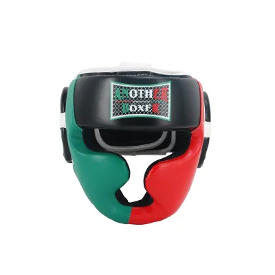 Wholesale Boxing Training Head Guard Leather Kickboxing Training Headgear Boxing Three Tone Face Protection Boxing Head Guard