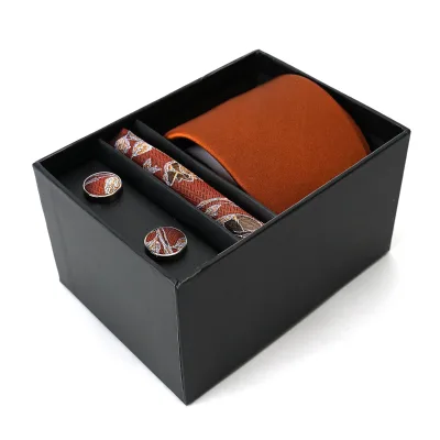 Gentleman Silk Tie Pocket Square Cufflinks Gift Box Set Ready Stock Free Matching Custom Order Accepted