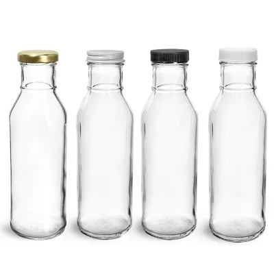 Clear Glass Beverage Sauce ketchup packing bottle ketchup bottle 18 oz 12 oz empty glass bottles for ketchup
