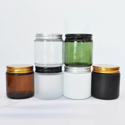 120ml 150ml 250ml Glass Clear Candle Jar 4oz 5oz 8oz Candle Vessel With Metal Lid