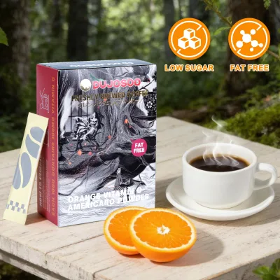 Low Sugar Instant Orange VC Americano Fruit Flavored Soluble Coffee Powder Portable Individual Pack Refresh Daily Drink