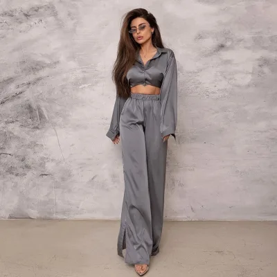 Luxury Woven Silk Sleep Pajamas Plus Size Ladies Hot Sexy Girls' Summer Collection Breathable Thermal Quick Dry Solid Pattern