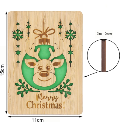 Merry Christmas Wood Cards,Wooden Greeting Cards,Holiday Card Xmas Cards Used for Sending Christmas Greetings(Christmas Tree)