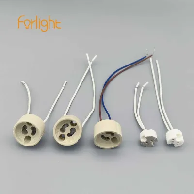 Ceramic Led Tuya Gu10 Bulb Base Male 250v Gu10 Ceiling Lamp Ceramic Holder Plug Adapter Electric Plugs Sockets Mr16