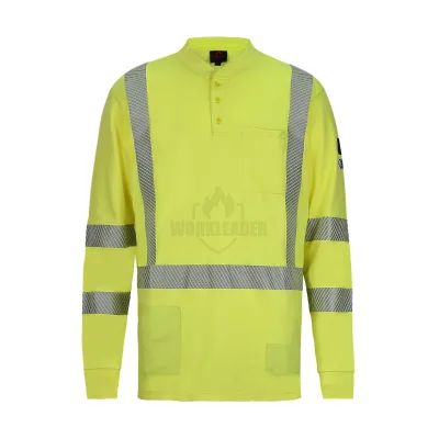 Fire Retardant Shirts Hi Vis NFPA2112 6OZ Cotton Safety CAT2 High Visibility Flame Resistant Stretchy FR TShirts