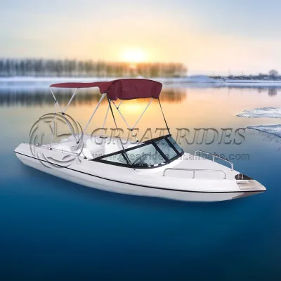 Hot Sale Outboard Engine Speedboat with Fiberglass Hull 6-8 Persons Water Speedboat Rowing Boats