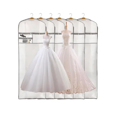 Beautifully High Quality Popular Clear PEVA Dust Cover Wedding Dress High Capacity for Clothing Suit Store
