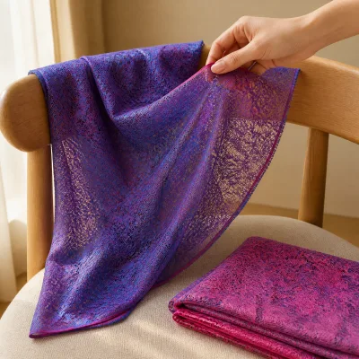 2026 Model Eco-Friendly Knitted Lace Jacquard Scarf (Spandex/Nylon) Medium Weight for Middle East Market Export