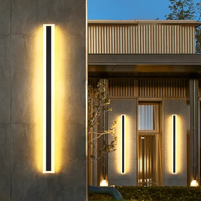 Line Led Wall Light Outdoor Ip65 Waterproof Iron and Acrylic Garden Long Strip Led Wall Lamp