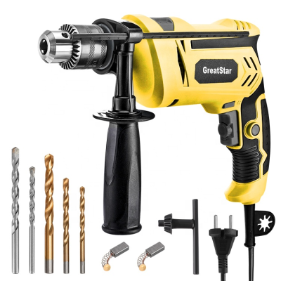 GreatStar 850W Power Hammer Drill 3000 RPM 2 in 1 Impact and Drilling Function Rotary Hammer With Rotary Handle 13 mm Chuck