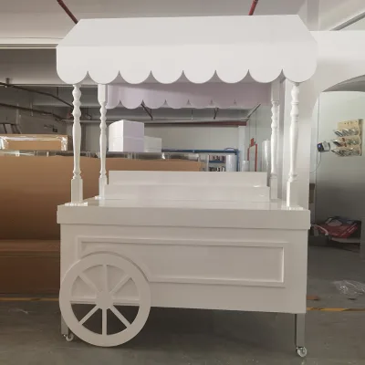Elegant White Sweet Cart Party Decoration Food Candy Cart From Wedding Factory Supplies