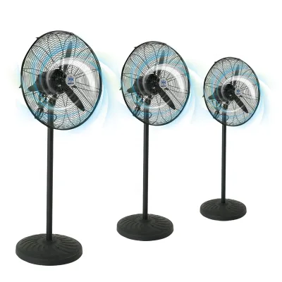 20-inch High-speed Small Industrial Pedestal Fan Electric Air-cooled Metal Corrugated Box OEM English Outdoor Fan 3 Speeds