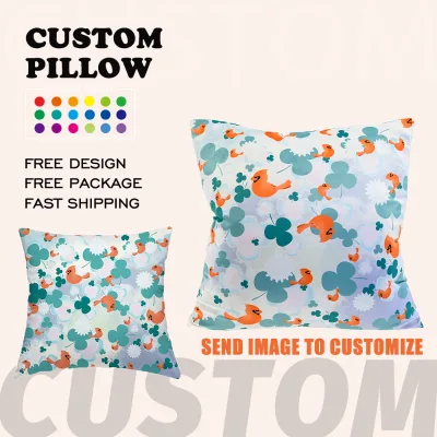 Custom Plush Soft Cartoon Pillows Pillow Cushions Custom Printed Disposable Satin Jacquard
