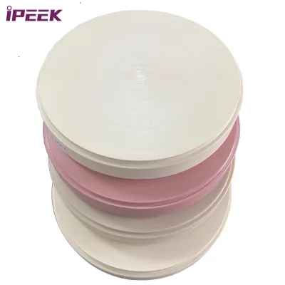 IPEEK Dia 98mmx16mm Easy to Clean PEEK Natural White Yellow Pink Dental Discs for Dental Crown, Dental Bridge
