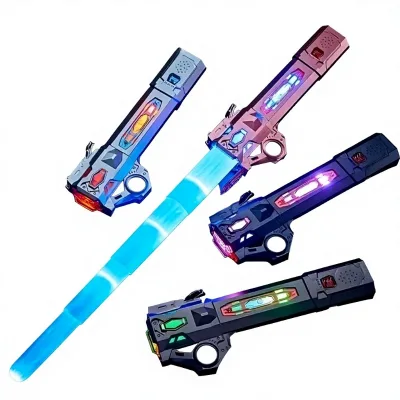 Interstellar Lightsaber Laser Sword Retractable Toy for Two-in-One Floor-Display Color-Changing Rechargeable Plastic