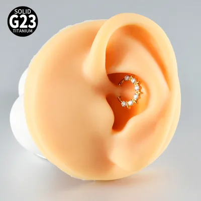 F136 Titanium Spiked & CZ Clicker Ring | Punk Ear & Nose Piercing Jewelry for Studios & Retailers
